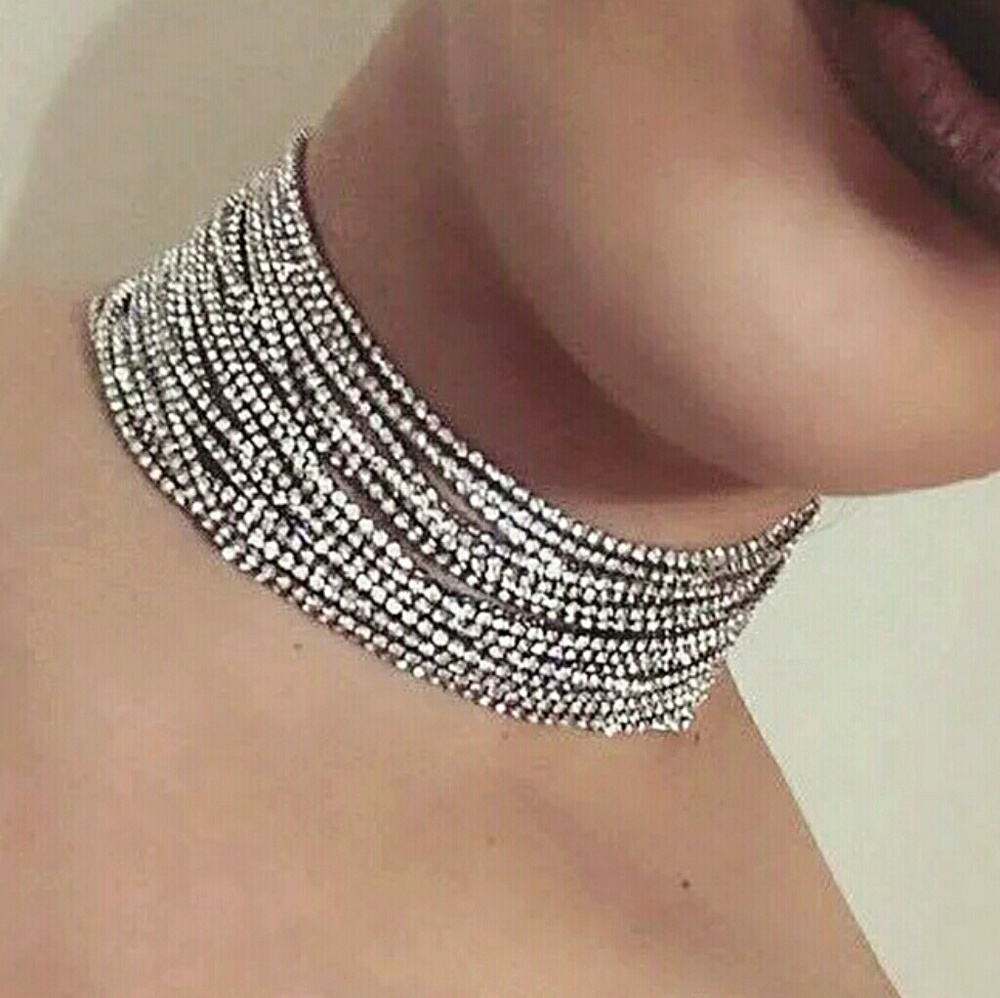 Rhinestone Choker Necklace